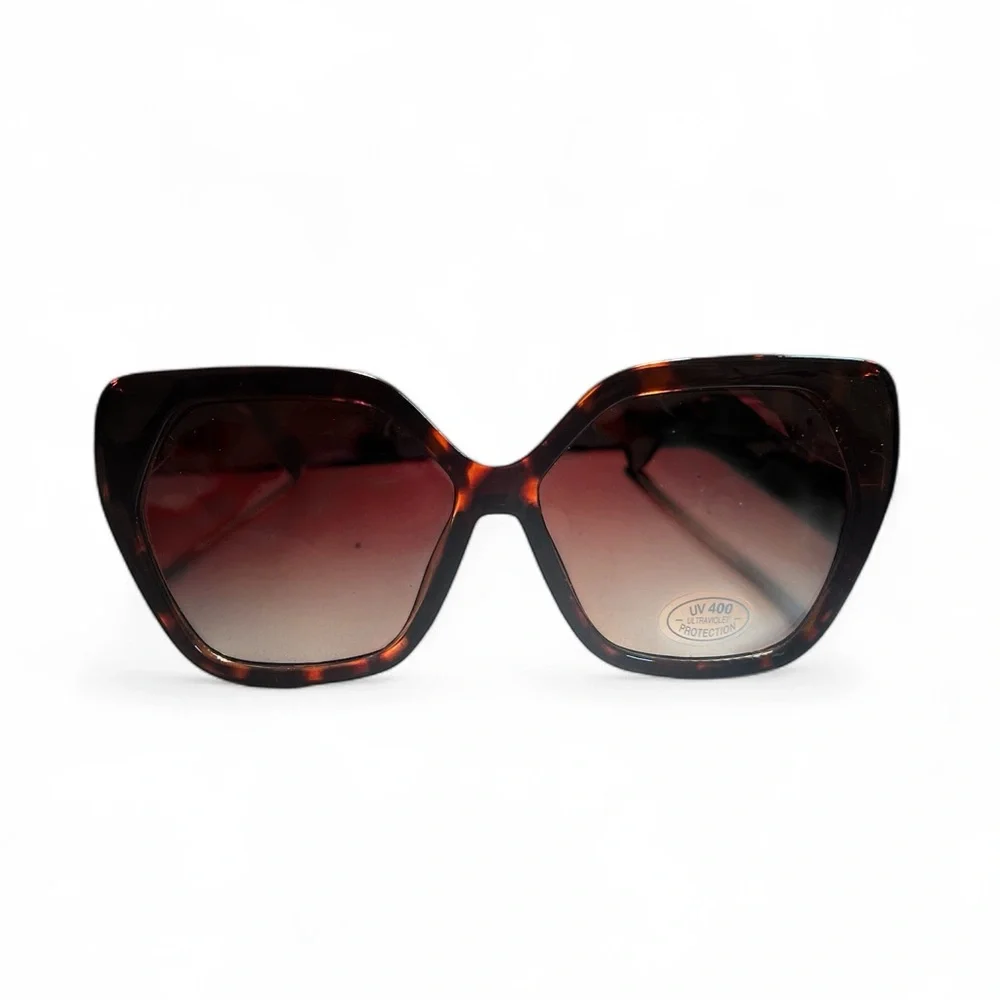 Oversized Faux Tortoise Shell Cat Eye‎ Gradient Lens UV 400 Protection Sunglass